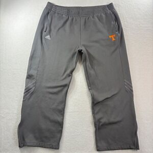 Y2K Adidas University Tennessee Baggy Sweatpants Men 3XL Gray Ankle Zip Wide Leg